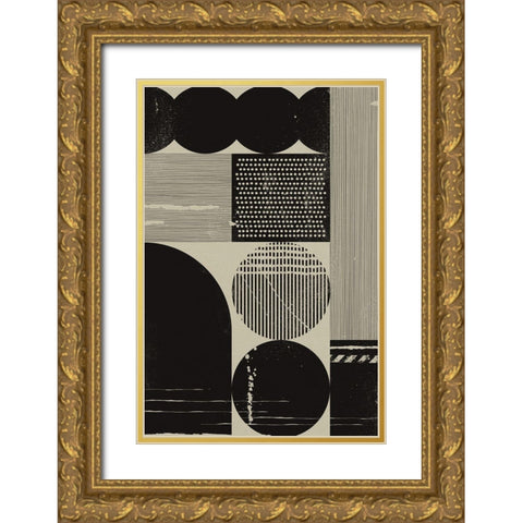 Black Alignment II Gold Ornate Wood Framed Art Print with Double Matting by William, Gary