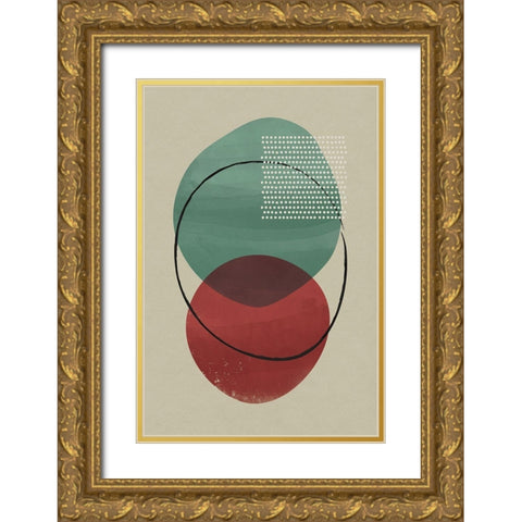 Geometric Hues I  Gold Ornate Wood Framed Art Print with Double Matting by William, Gary