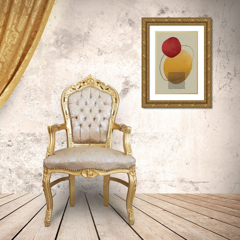 Geometric Hues II Gold Ornate Wood Framed Art Print with Double Matting by William, Gary