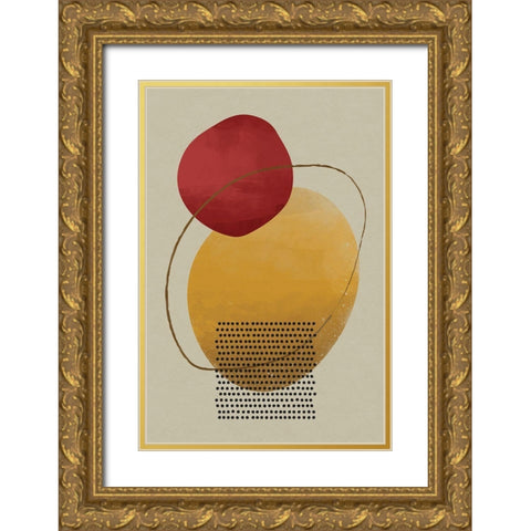 Geometric Hues II Gold Ornate Wood Framed Art Print with Double Matting by William, Gary