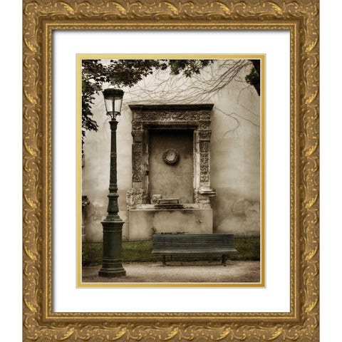 Among the Ruins Gold Ornate Wood Framed Art Print with Double Matting by White, Milla