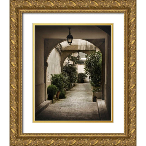 Through the Arches Gold Ornate Wood Framed Art Print with Double Matting by White, Milla