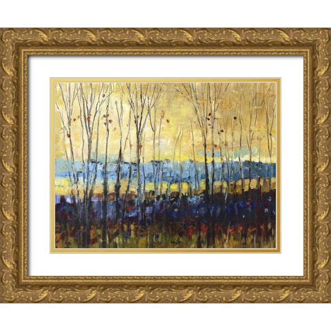 A field through trees Gold Ornate Wood Framed Art Print with Double Matting by Kroeker, Wendy