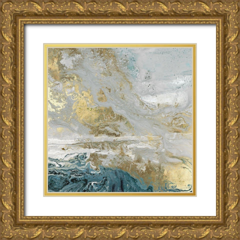Playa Secreto III Indigo Version Gold Ornate Wood Framed Art Print with Double Matting by Kroker, Wendy
