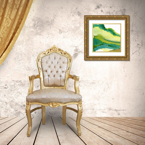 Green Hills Gold Ornate Wood Framed Art Print with Double Matting by Kroker, Wendy