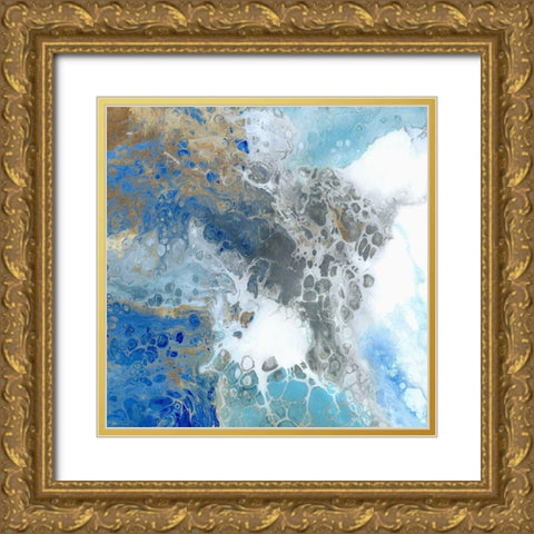 Blue Surf II Gold Ornate Wood Framed Art Print with Double Matting by Kroeker, Wendy