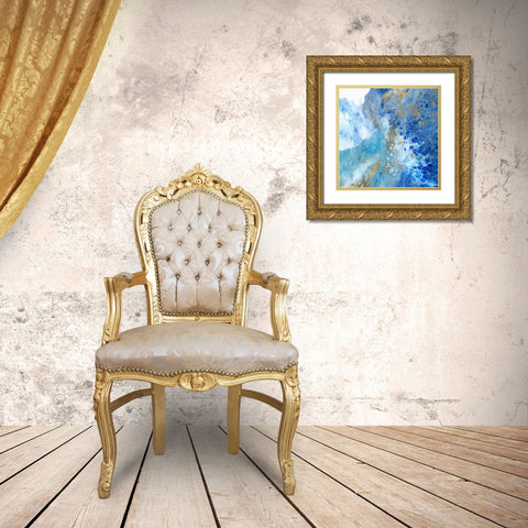 Blue Surf III Gold Ornate Wood Framed Art Print with Double Matting by Kroeker, Wendy