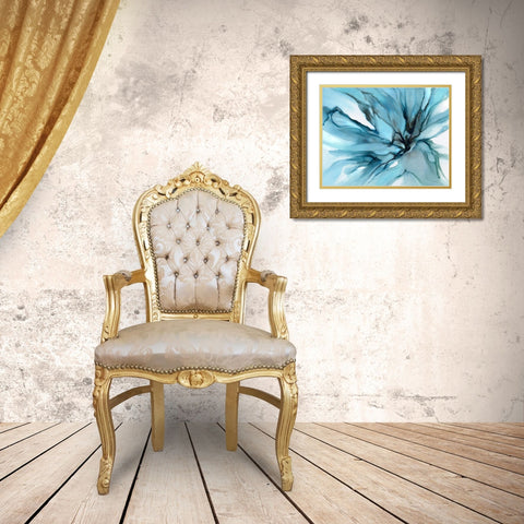 Charisma Blue  Gold Ornate Wood Framed Art Print with Double Matting by Kroker, Wendy