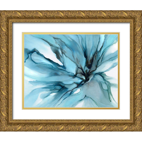 Charisma Blue  Gold Ornate Wood Framed Art Print with Double Matting by Kroker, Wendy