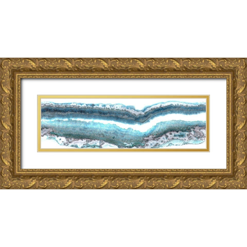 Lace Agate Light Blue II Gold Ornate Wood Framed Art Print with Double Matting by Kroker, Wendy