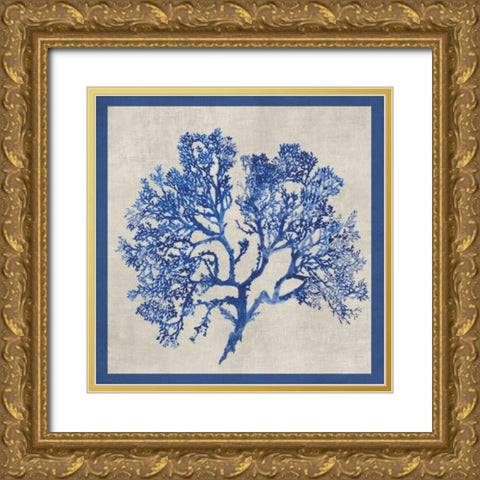 Cobalt Coral I Gold Ornate Wood Framed Art Print with Double Matting by Wilson, Aimee