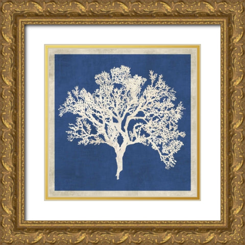 Cobalt Coral II Gold Ornate Wood Framed Art Print with Double Matting by Wilson, Aimee