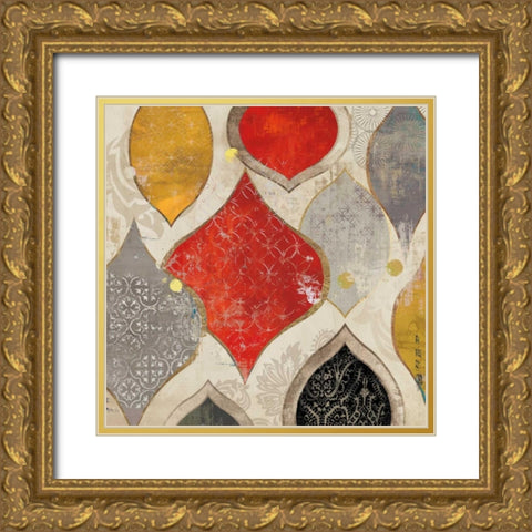 Red Motif II Gold Ornate Wood Framed Art Print with Double Matting by Wilson, Aimee