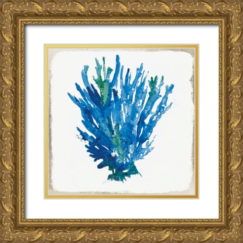 Blue Coral III Gold Ornate Wood Framed Art Print with Double Matting by Wilson, Aimee