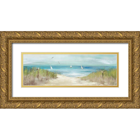 Beachlong Birds Gold Ornate Wood Framed Art Print with Double Matting by Wilson, Aimee