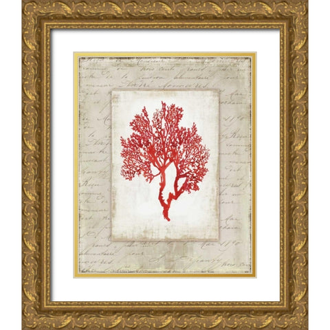 Red Coral II  Gold Ornate Wood Framed Art Print with Double Matting by Wilson, Aimee