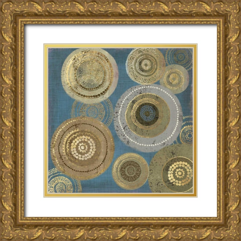 Aboriginal Dot I Gold Ornate Wood Framed Art Print with Double Matting by Wilson, Aimee