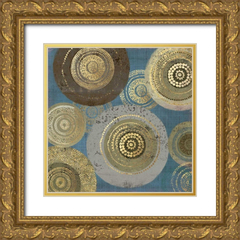 Aboriginal Dot II Gold Ornate Wood Framed Art Print with Double Matting by Wilson, Aimee