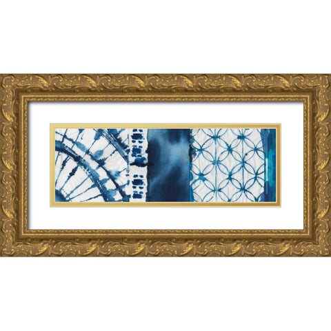 Shibori Patchwork II Gold Ornate Wood Framed Art Print with Double Matting by Wilson, Aimee