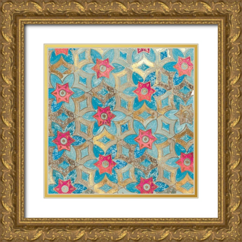 Boho Tile I Gold Ornate Wood Framed Art Print with Double Matting by Wilson, Aimee