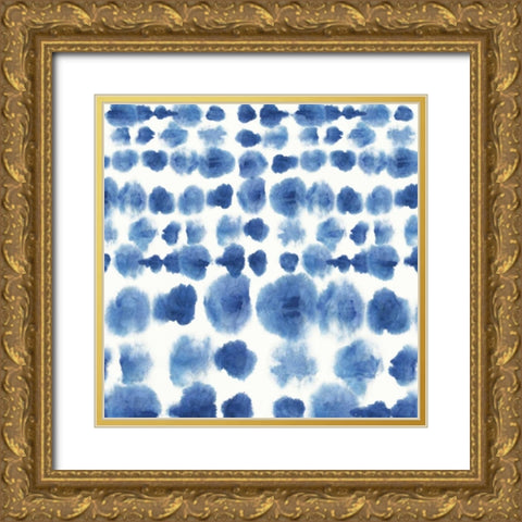 Indigo Tie Dye II Gold Ornate Wood Framed Art Print with Double Matting by Wilson, Aimee