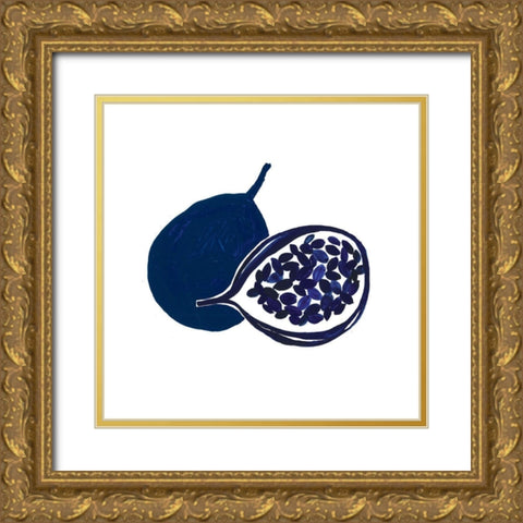 Indigo Passion Fruit Gold Ornate Wood Framed Art Print with Double Matting by Wilson, Aimee