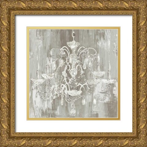 Silver Chandelier Gold Ornate Wood Framed Art Print with Double Matting by Wilson, Aimee