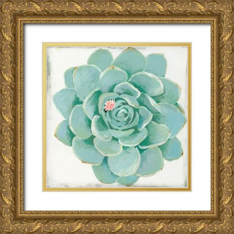 Pastel Succulent I Gold Ornate Wood Framed Art Print with Double Matting by Wilson, Aimee