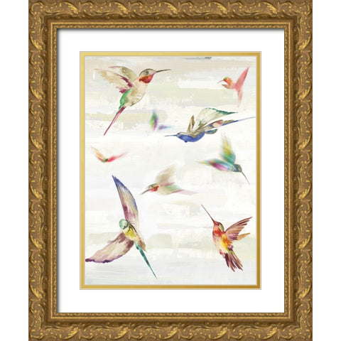 Humming II Gold Ornate Wood Framed Art Print with Double Matting by Wilson, Aimee