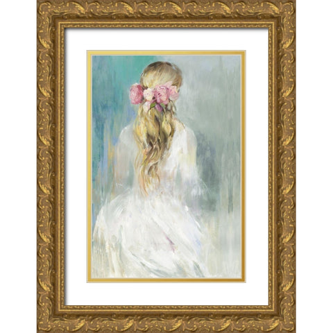 Girl in White Dress  Gold Ornate Wood Framed Art Print with Double Matting by Aimee Wilson