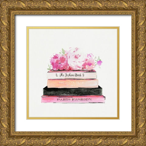 Fashion Books  Gold Ornate Wood Framed Art Print with Double Matting by Aimee Wilson