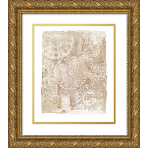 Ivory Medallions  Gold Ornate Wood Framed Art Print with Double Matting by Wilson, Aimee