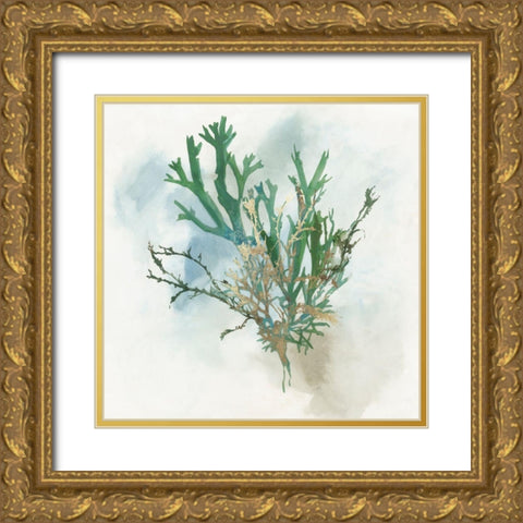 Green Coral I  Gold Ornate Wood Framed Art Print with Double Matting by Wilson, Aimee