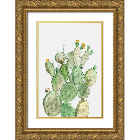 Sunny Cactus  Gold Ornate Wood Framed Art Print with Double Matting by Wilson, Aimee