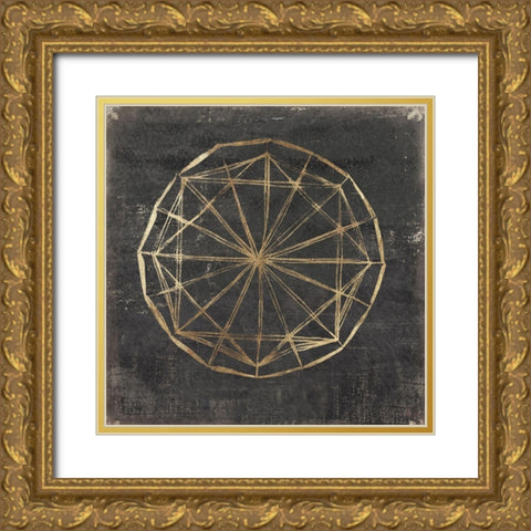 Golden Wheel I  Gold Ornate Wood Framed Art Print with Double Matting by Wilson, Aimee