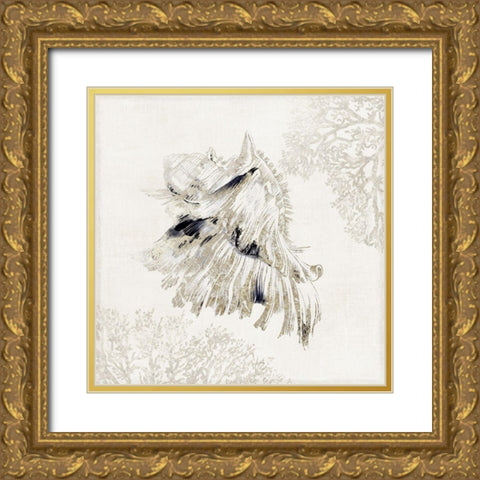 Silver Shell II Gold Ornate Wood Framed Art Print with Double Matting by Wilson, Aimee