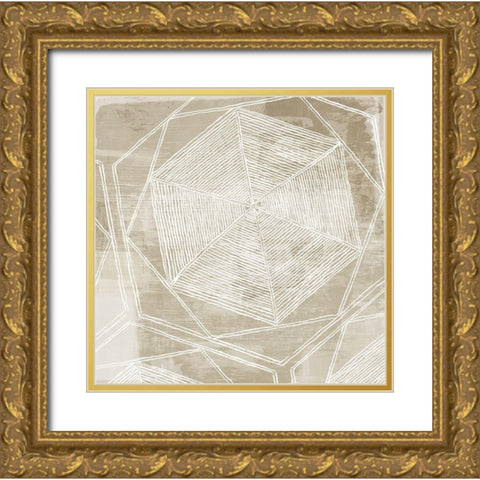 Woven Linen II Gold Ornate Wood Framed Art Print with Double Matting by Wilson, Aimee