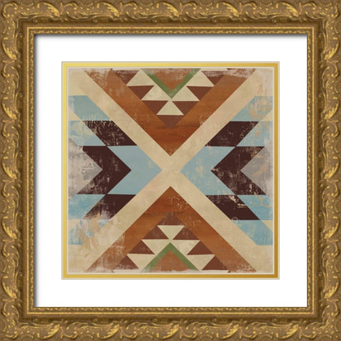 Navajo Tile I  Gold Ornate Wood Framed Art Print with Double Matting by Wilson, Aimee