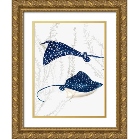 Blue Stingray III Gold Ornate Wood Framed Art Print with Double Matting by Wilson, Aimee