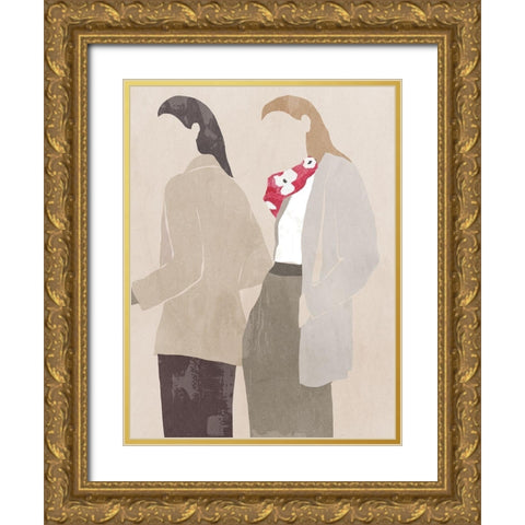 Woman in Scarf I  Gold Ornate Wood Framed Art Print with Double Matting by Wilson, Aimee