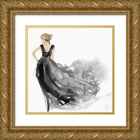 Woman in Black Dress I  Gold Ornate Wood Framed Art Print with Double Matting by Wilson, Aimee