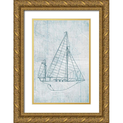 Danielas Sailboat I Gold Ornate Wood Framed Art Print with Double Matting by Wilson, Aimee