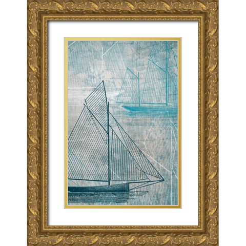 Danielas Sailboat IV Gold Ornate Wood Framed Art Print with Double Matting by Wilson, Aimee