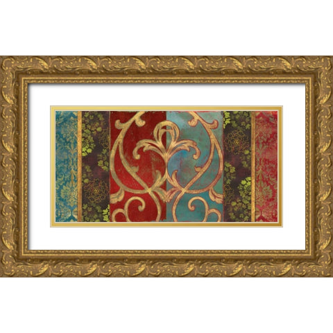 Embroidered Gold Ornate Wood Framed Art Print with Double Matting by Wilson, Aimee