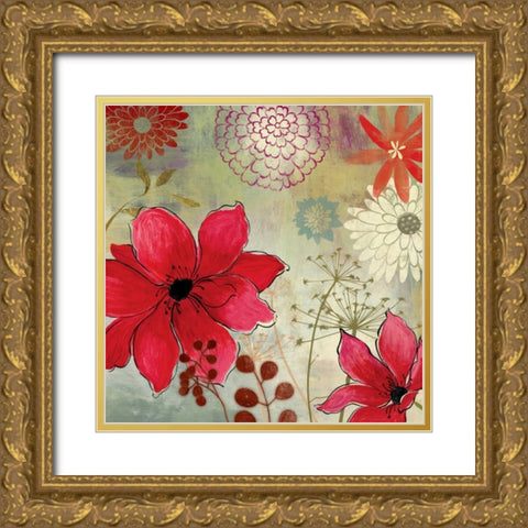 In the Garden I Gold Ornate Wood Framed Art Print with Double Matting by Wilson, Aimee