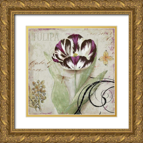 Tulipa II Gold Ornate Wood Framed Art Print with Double Matting by Wilson, Aimee