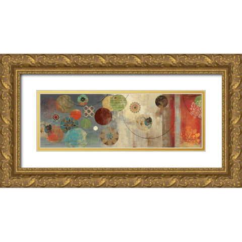 Mosaic Circles I Gold Ornate Wood Framed Art Print with Double Matting by Wilson, Aimee