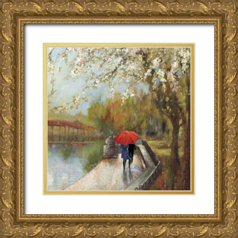 A Walk in the Park Gold Ornate Wood Framed Art Print with Double Matting by Wilson, Aimee