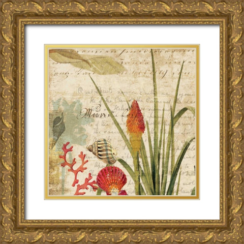 Palms II - Mini Gold Ornate Wood Framed Art Print with Double Matting by Wilson, Aimee