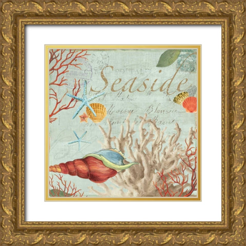 Seaside - Mini Gold Ornate Wood Framed Art Print with Double Matting by Wilson, Aimee